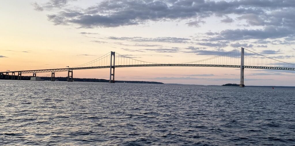 The  Claiborne Pell Newport Bridge from the Madeleine.