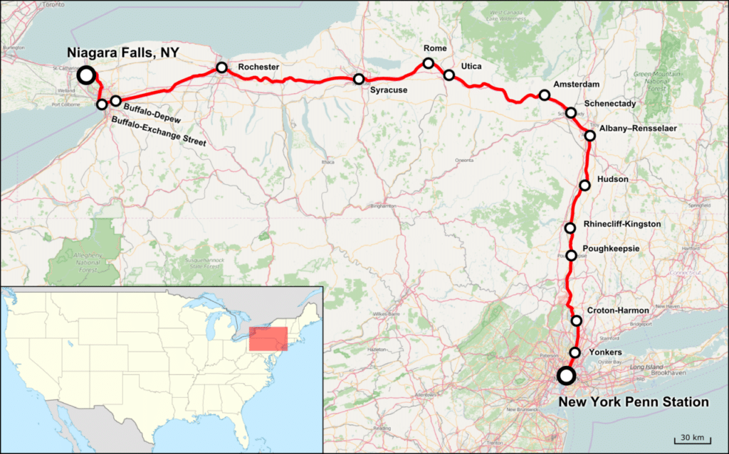 Empire Service Route Map