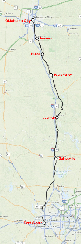 Heartland Flyer Route Map