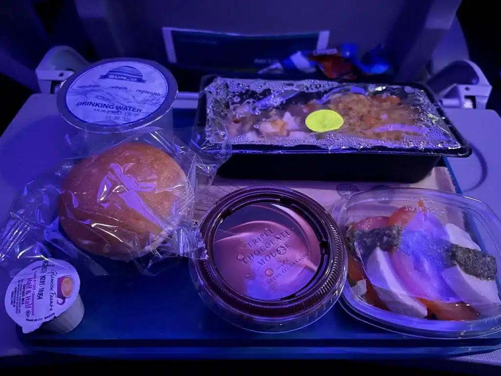 chicken dish served on aer lingus new york to dublin