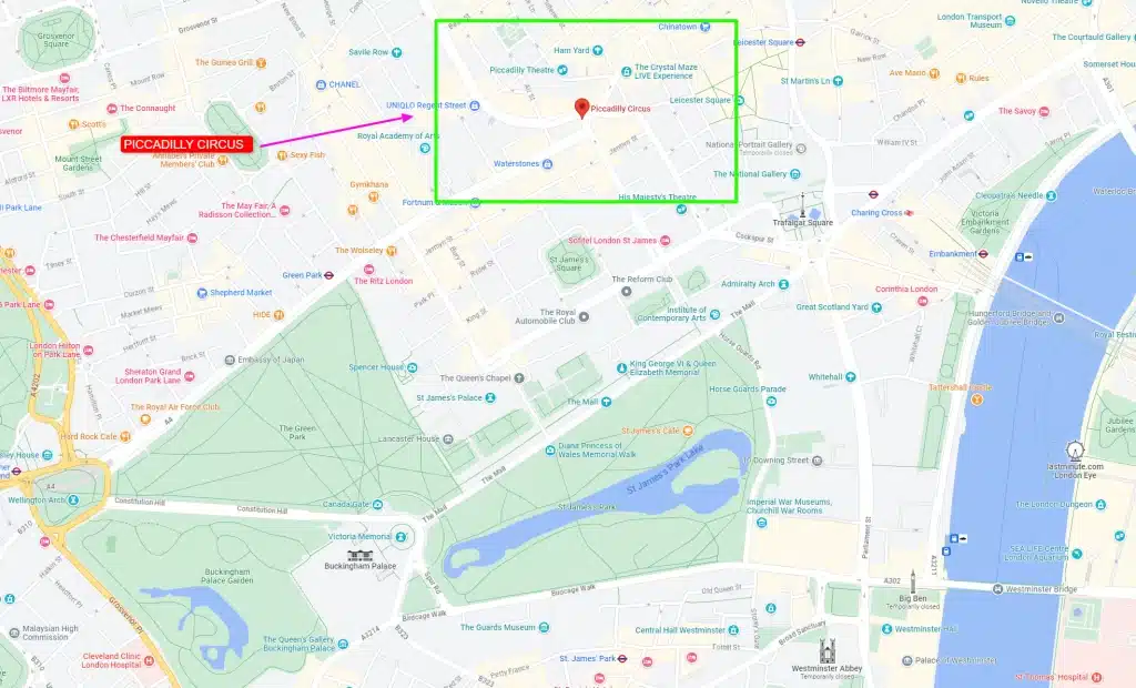 map of piccadilly circus yourweekendtravel
