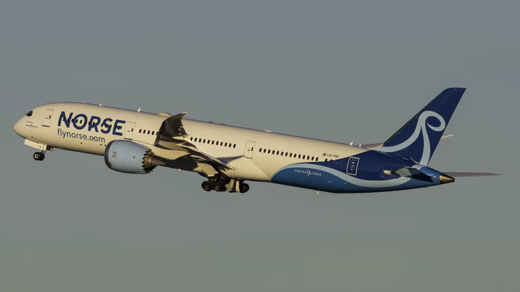 norse atlantic airways 787 taking off from JFK