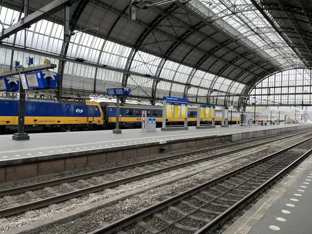 an inside view of amsterdam central station
