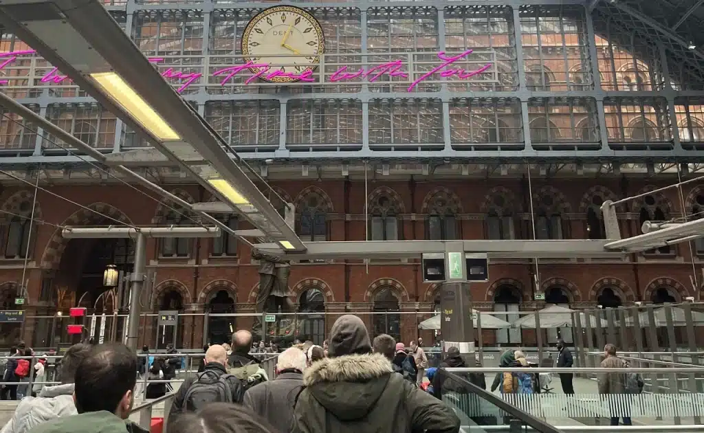 london st,pancras train station after getting off the Eurostar