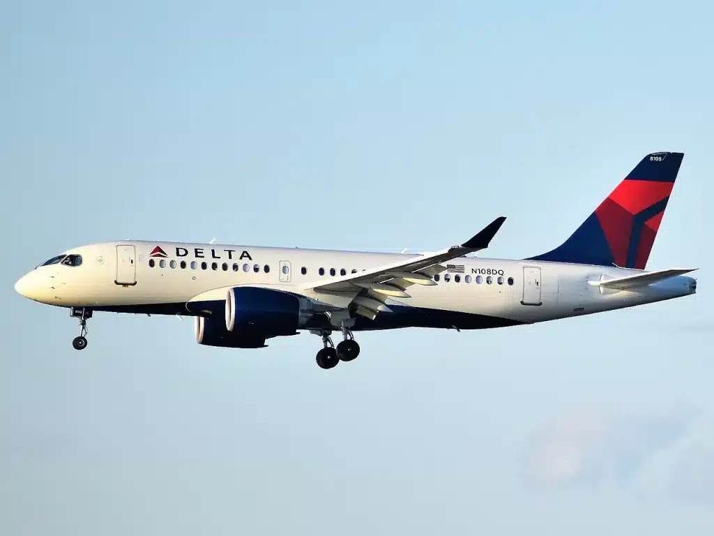 Delta uses the Airbus A220 to flights to LaGuardia Airport from Salt Lake City and Los Angeles.