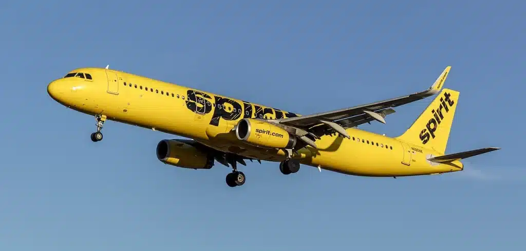 Spirit Airlines uses an Airbus A321 on the Houston to New York LaGuardia route. The A321 is one of the larger aircraft to operate out of LGA.