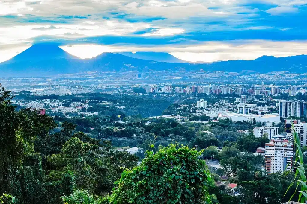 Guatemala City has picturesque landscapes. You can fly to Guatemala City on Frontier Airlines from Miami or Atlanta