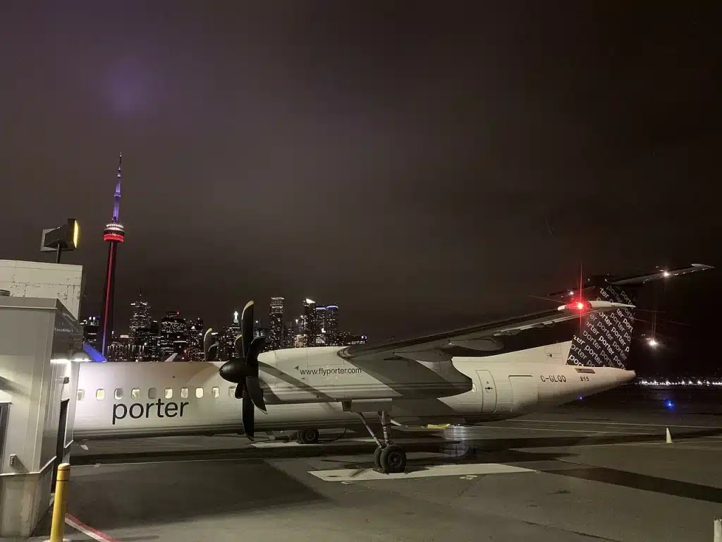 Porter Airlines Dash-8 at the gate in Toronto