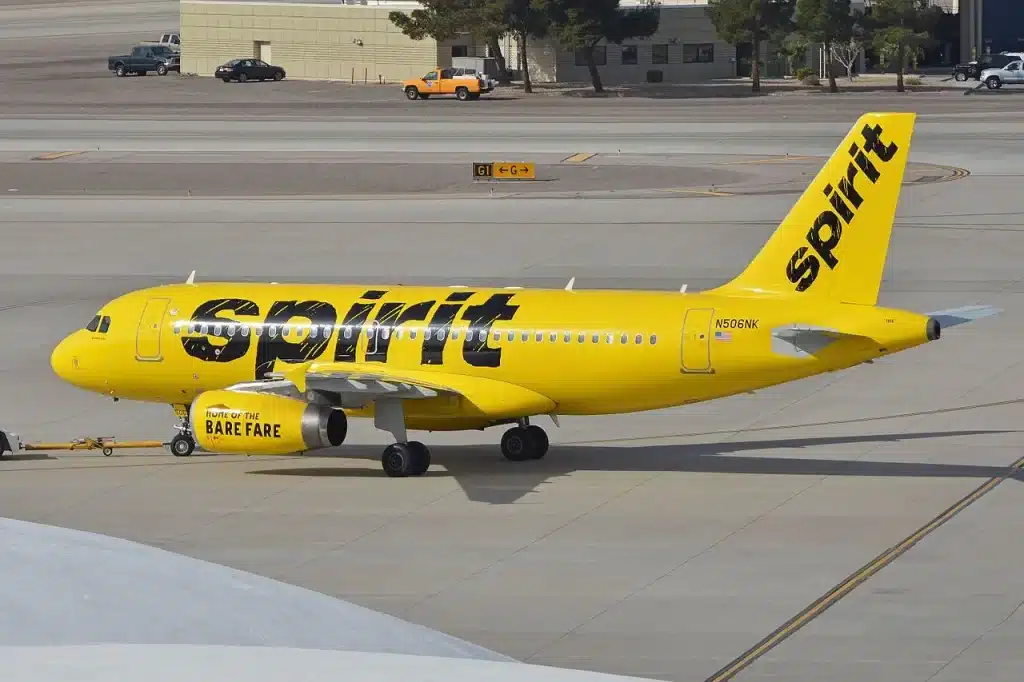 An A319 for Spirit Airlines taxing.