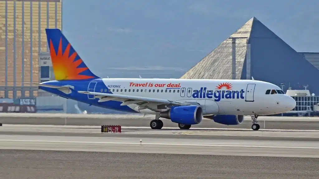 Allegiant Air Airbus A319 taxiing at Las Vegas.