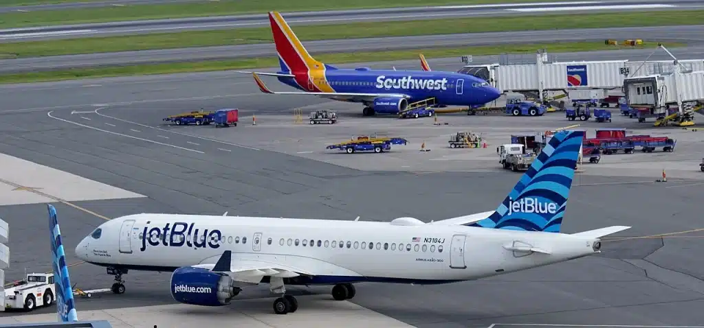 JetBlue faces competition from airlines like Southwest at Bradley International Airport.