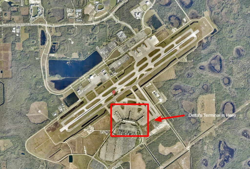 This is an aerial view of Southwest Florida International Airport in Fort Myers.
