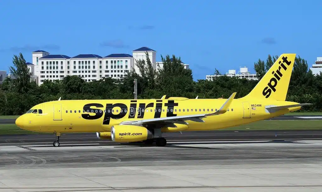 Spirit Airlines Airbus A320 taxiing in San Juan.