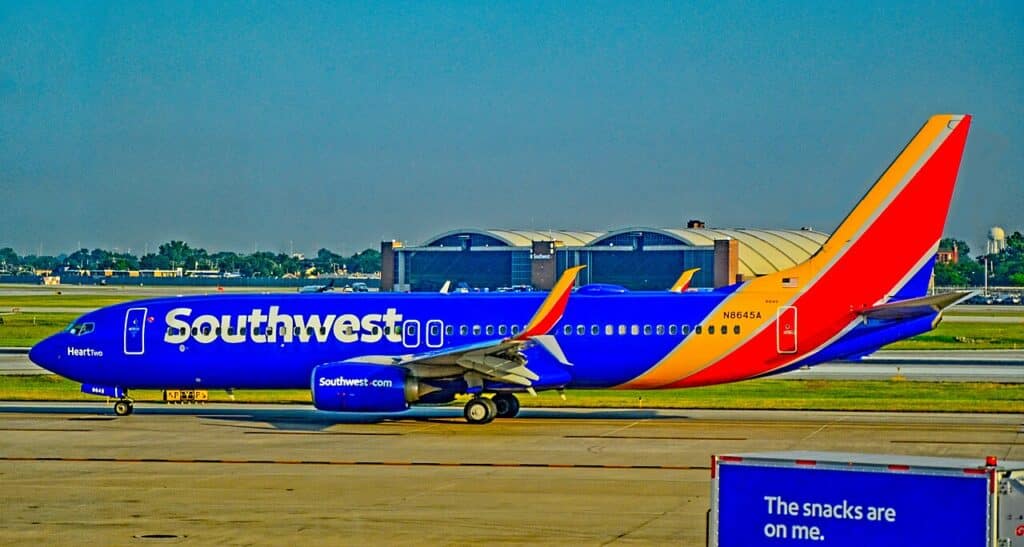 Southwest Boeing 737-800 at Midway International Airport.