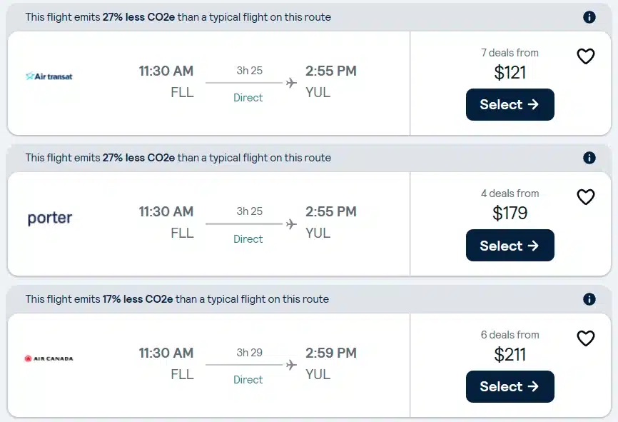 Note that Air Transat charges almost half of what Air Canada charges on a one way economy seat for 1 adult.