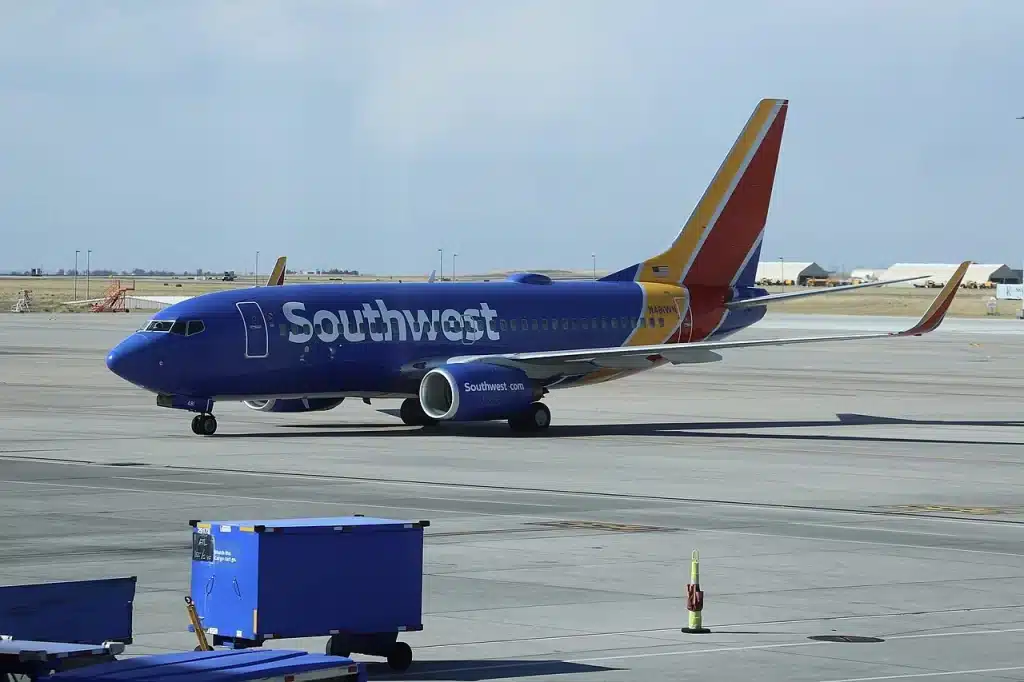 Southwest Airlines Boeing 737 taxiing in Denver.