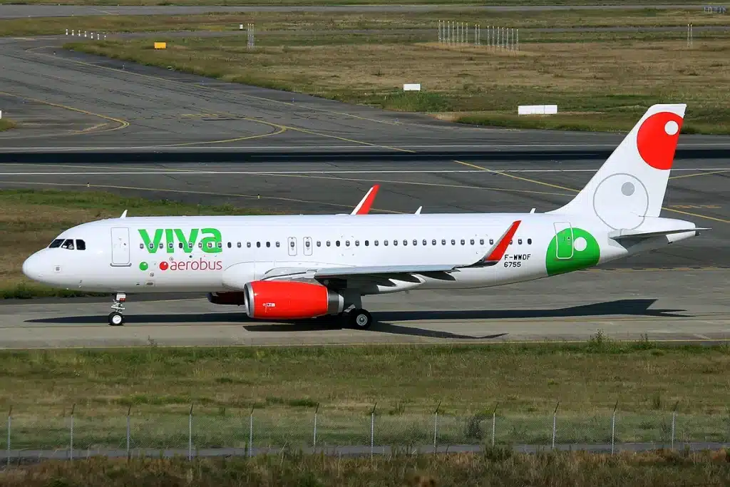 Viva Airbus A320 taxing at the Airbus factory in France.