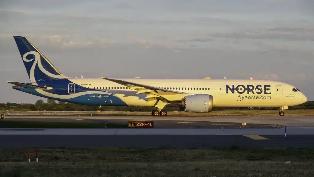 A Norse 787 on the takeoff role at New York - JFK.