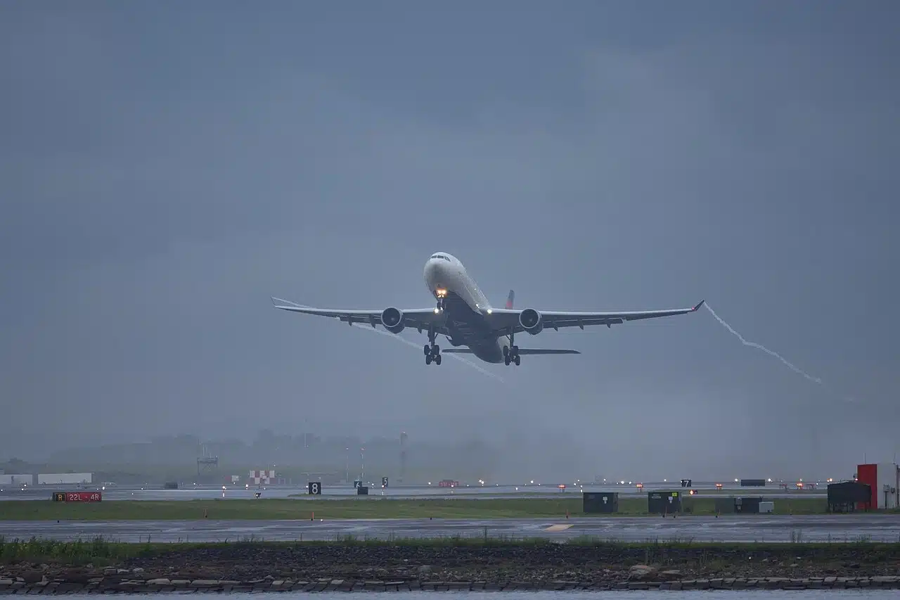 Delta Air Lines Airbus A330 departing Boston-Logan.