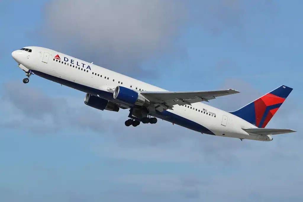Delta Boeing 767 taking off from Los Angeles.