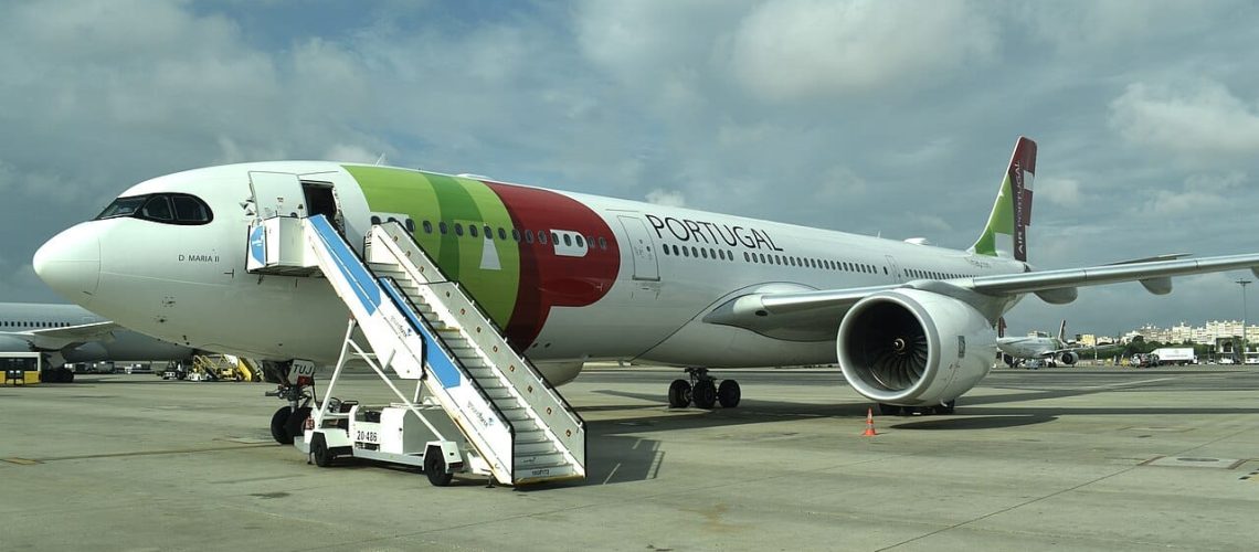 Tap Air Portugal Airbus A330 at the ramp ready to take on passengers.