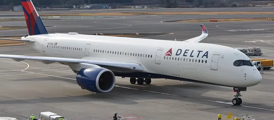 Delta Air Lines Airbus A350 parking at the gate at KSEA