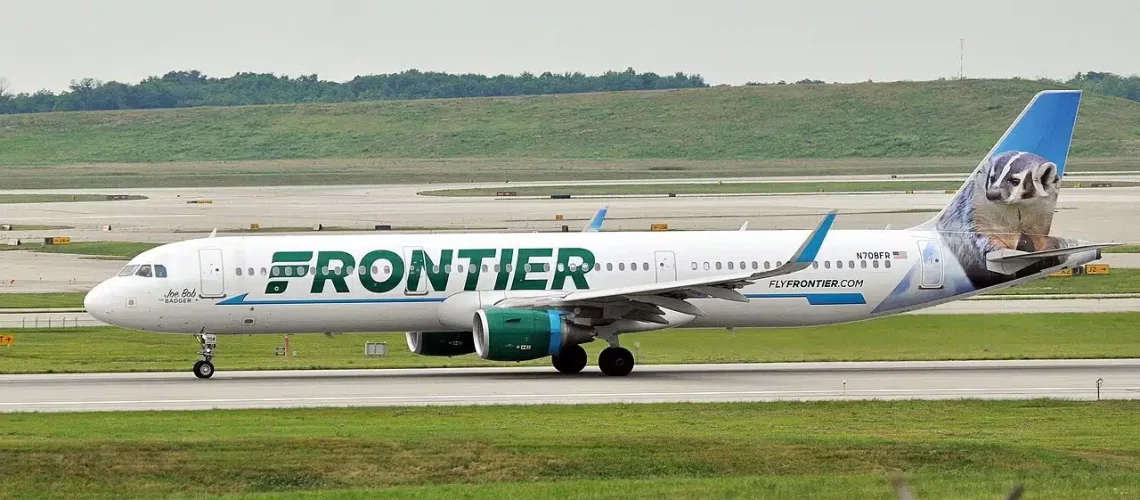 Airbus A321 taxing in Cincinnati.